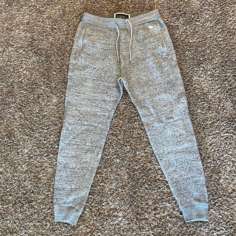 Small Gray Abercrombie and Fitch Fleece Joggers